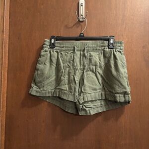 Old Navy Green Cargo Shorts Relaxed Fit Elastic Waist